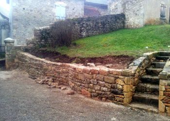 Mur de jardin avec pillliers d'entrée par B3KM EcoDesign
